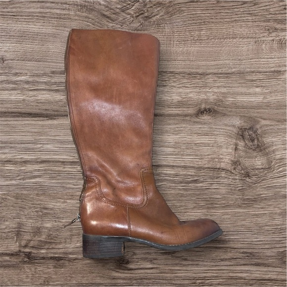 Franco Sarto Brown Leather Knee-High Boots 7 medium - Picture 2 of 4